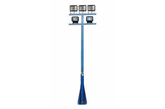10' Flood Light Tower - (3) 60W LED Fixtures & (2) 65W Remote Control Flood Lights - Electric Winch