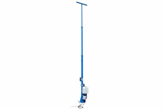 10' Light Mast w/ Electric Winch - 5' to 10' - 24V - Fold Over Light Boom - Standard Base Plate