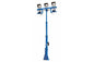12' Flood Light Tower - (3) 60W LED Fixtures & (2) 65W Remote Control Flood Lights - Electric Winch