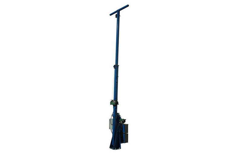 15' Telescoping Light Mast - 7.5' to 15' - 3 Stage, Fixed Mount, Electric Winch - 400lb Payload Capa