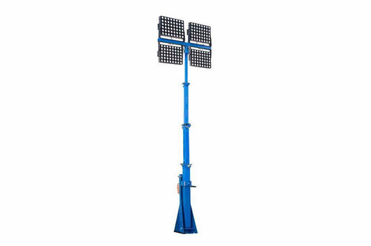 4-Stage Telescoping Light Tower w/ (4) 480W LED Light Fixtures - 5' to 15' Tower - 240,000 Lumens