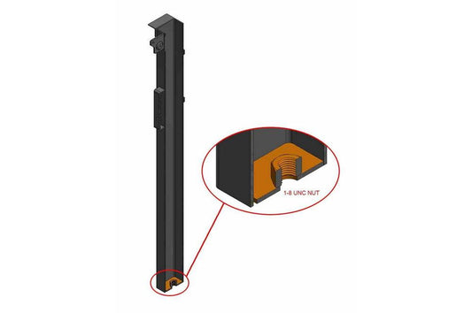 4-Stage Light Mast - 7-18 Feet - Cord Reel Mounting Plate - 1-8 UNC Nut Base w/ T-Head Mast Plate