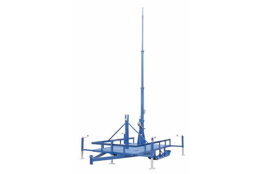 20' Light Mast on Single Ski Axle Trailer - 9' to 20' - Electric Winch/Wireless Remote - Pontoons
