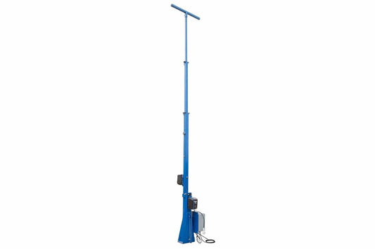 20ft Light Mast w/ Electric Winch Operation - Fixed Light Boom - 3 Stage Tower - Anodized Aluminum