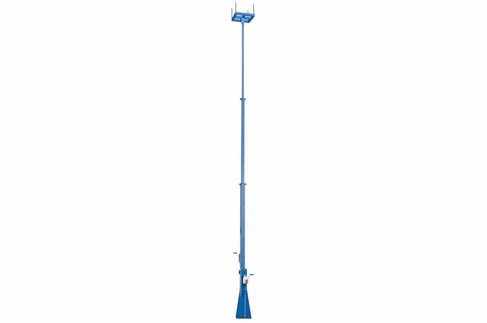 Five Stage Fixed Mount Communication Tower - 6.5' to 20' - 24V DC, Auto Winch - (4) Post Antenna Mount