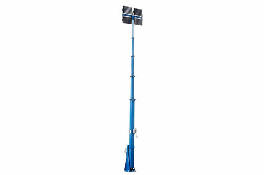 5-Stage Light Tower w/ (4) 250W LED Light Fixtures - 129,600 Lumens - 6.5' to 20' Tower - IP67 - 40' 16/3 SOOW Cord