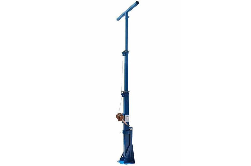 20' Four Stage Telescoping Mini Light Mast - 8' to 20' Fold Over Light Boom - 150 MPH Wind Rating