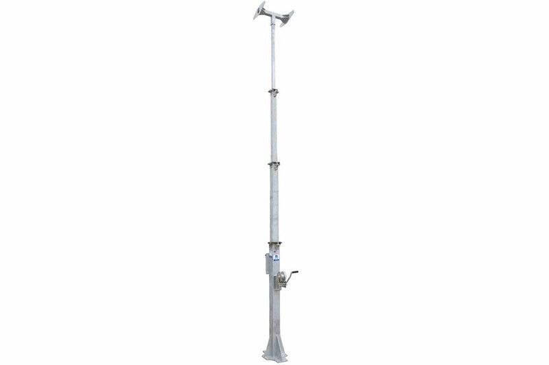 9-20' 4-Stage Light Mast - Cord Reel Mounting Plate - T-Head Mast Plate - Withstands 125 MPH @ 20'