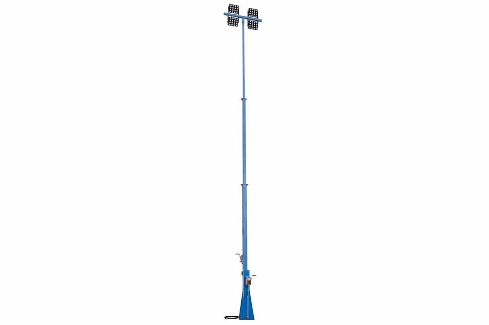 20' Telescoping Light Mast - 12' to 20' - (4) LED Lamps - 50' Cord - Fixed Mount