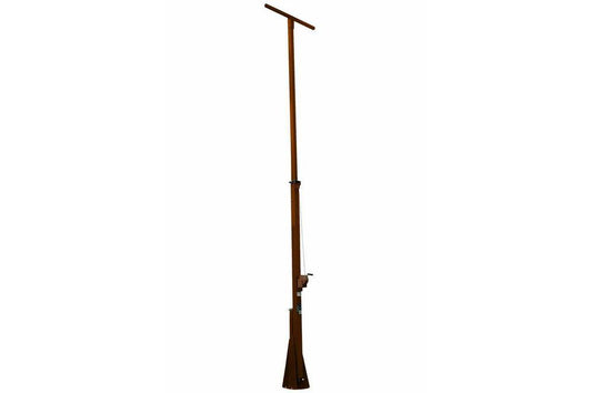 20 Foot Telescoping Light Mast - 12-20' Fold Over Light Tower - 360° Rotating Boom - Orange Coating - PuriLite