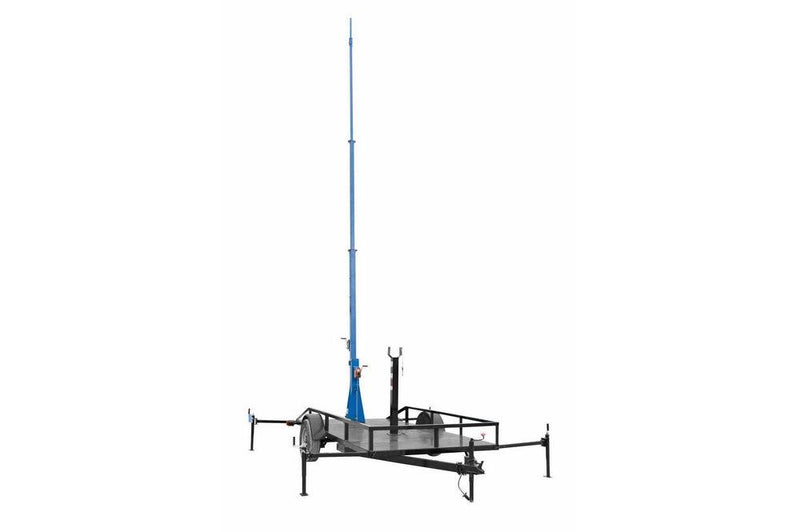 Mobile Communication Tower w/ Trailer - 12-25' - Antenna Mount Pole - Cell on Wheels - 360Â° Rotation