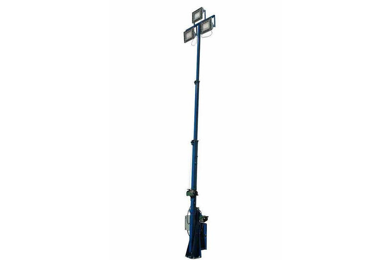 450 Watt High Intensity LED Light Tower - Three Stage Electric Winch Mast - Extends up to 30 Feet