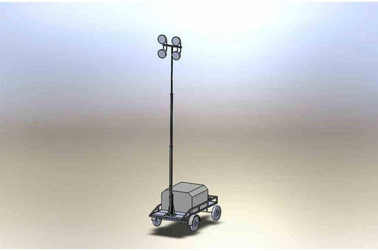 6,000 Watt Genset -Diesel Engine - 30' Telescoping Tower - 4 Metal Halide Fixtures - Steerable 14' T