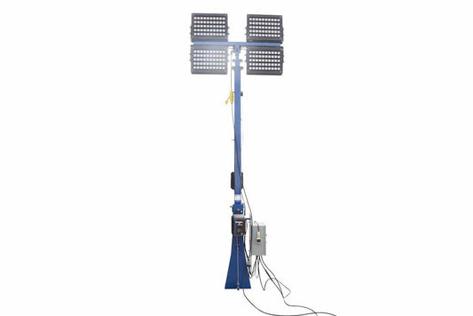 1920 Watt High Intensity LED Light Tower - Three Stage Mast - Extends up to 30 Feet - Electric Winch