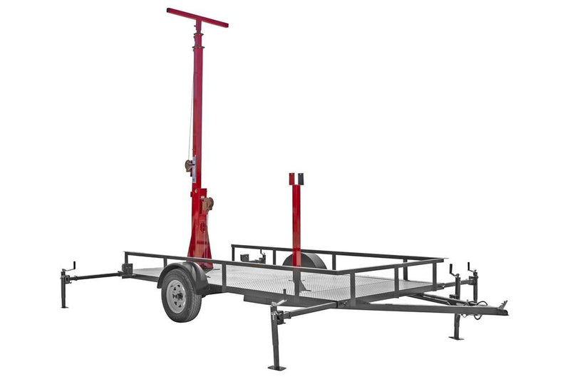 Mobile Communication Tower w/ Trailer - 12' to 30' - Antenna Mount Pole - Cell on Wheels - Red