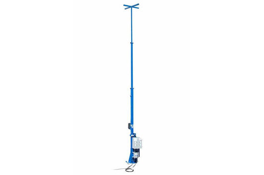 30 Foot Light Mast w/ Electric Winch Operation - Fold Over Light Boom - X Mast Head - Three Stages