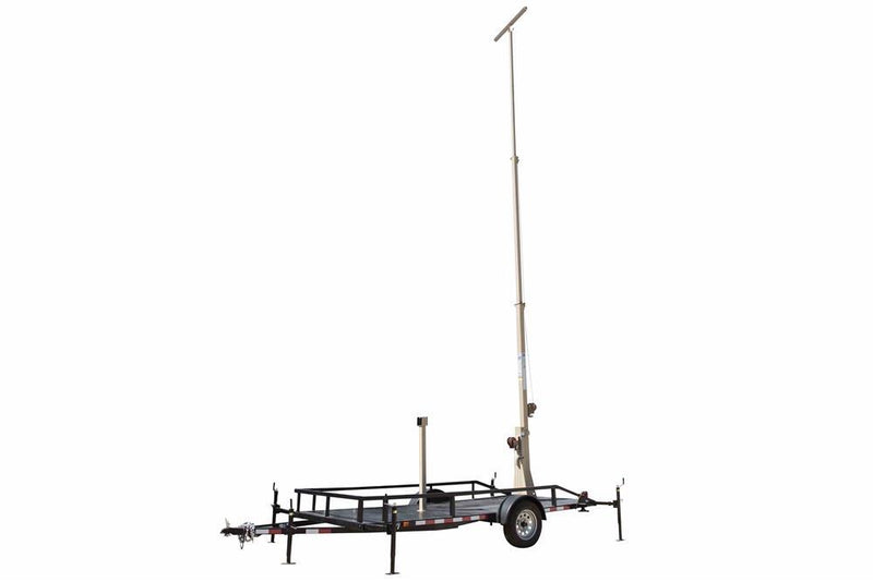 Three Stage Light Mast - Trailer Mounted - Extends up to 30' - Mount Light Fixtures - Desert Tan