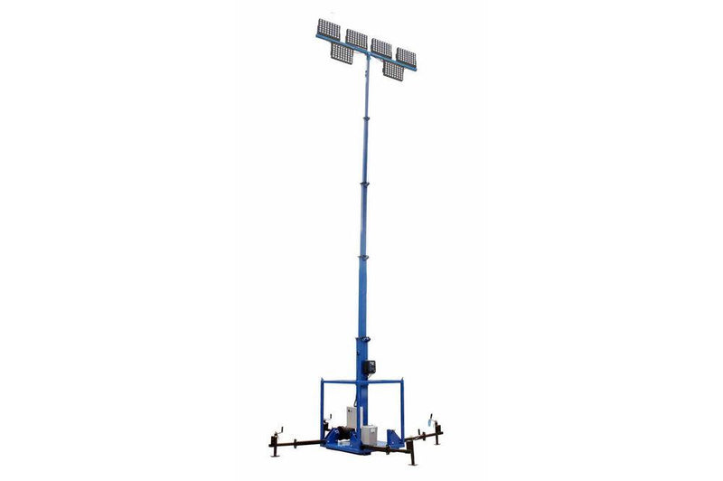 2880 Watt LED Light Plant - Skid Mount 5-Stage Electric 30' Mast - 10KVA Power Distribution System