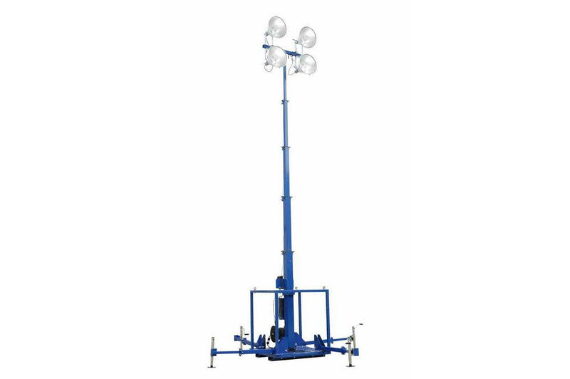 4000 Watt Skid Mount Five Stage Light Mast - Extends to 30 Feet - (4) 1000W Metal Halides - 30' to 8