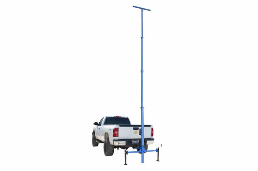 30' Telescoping Light Mast - 8.75' - 30' Five Stage Tower - Standard Trailer Hitch Mount - Manual