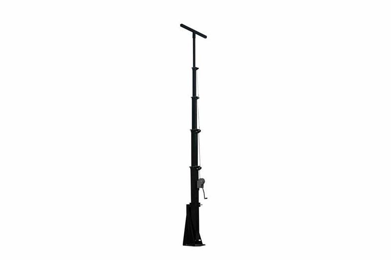 30' 5-Stage Fixed Mount Telescoping Light Mast - Adjustable from 9' to 30' - High Wind Resistance