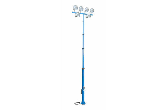 9000W Metal Halide Light Tower - 10' to 35' Fixed Mast - (6) Lamps - Remote Ballast Box w/ 60' Cord