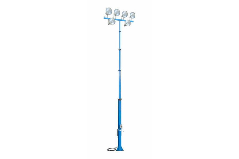 9000W Metal Halide Light Tower - 10' to 35' Fixed Mast - (6) Lamps - Remote Ballast Box w/ 60' Cord