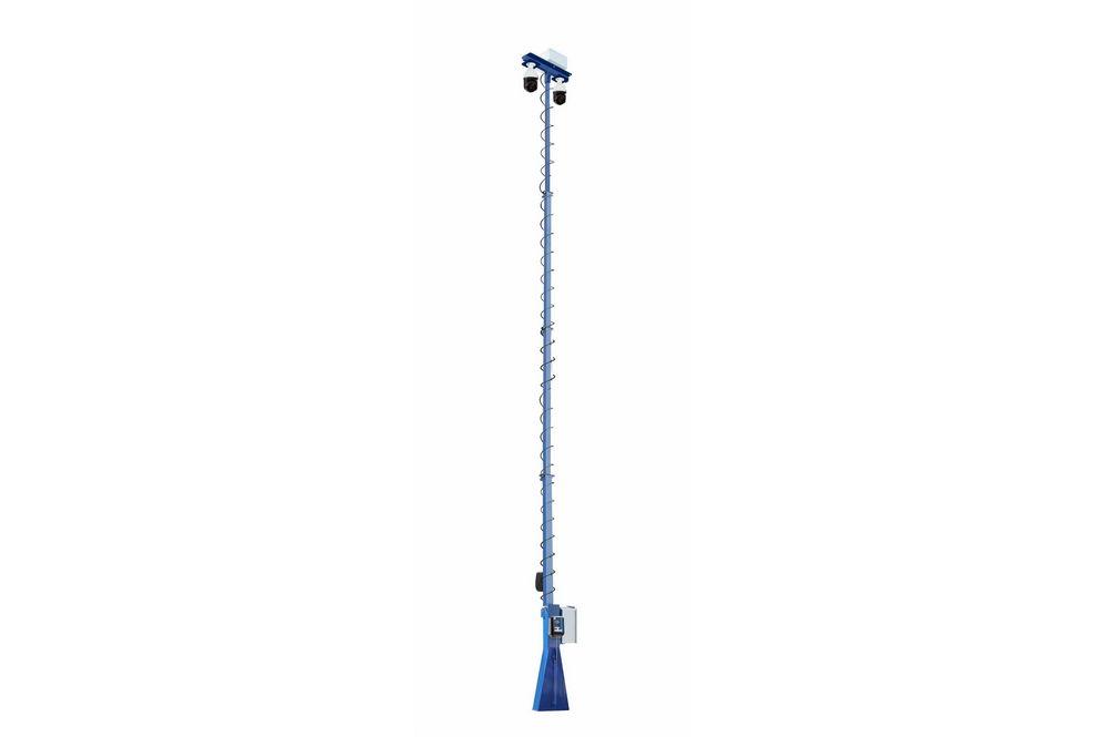 40' Telescoping Fixed Mount Light Mast w/ (2) HD Security Cameras - 13-40' - 4-Stage - 360Ã‚Â° Rotating