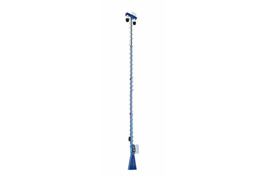 40' Telescoping Fixed Mount Light Mast w/ (2) HD Security Cameras - 13-40' - 4-Stage - 360Ã‚Â° Rotating