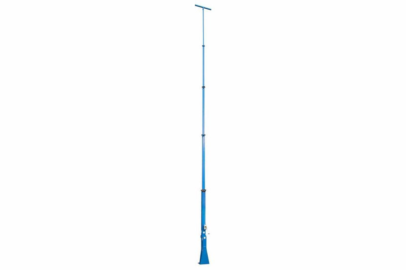 50' Telescoping Fixed Mount Light Mast - 13-50' - 5-Stage - 360Ã‚Â° Rotating Boom - Electric Winch Operation