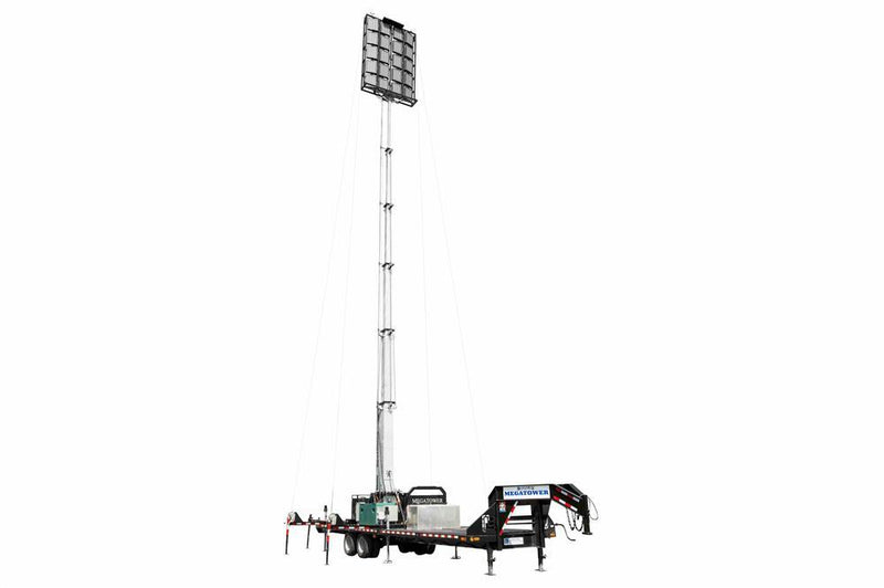 MegaTower 50' Pneumatic Megatowerâ„¢- 21 Foot Trailer - Extends 22-58 Feet - (16) 480 Watt LED Lights