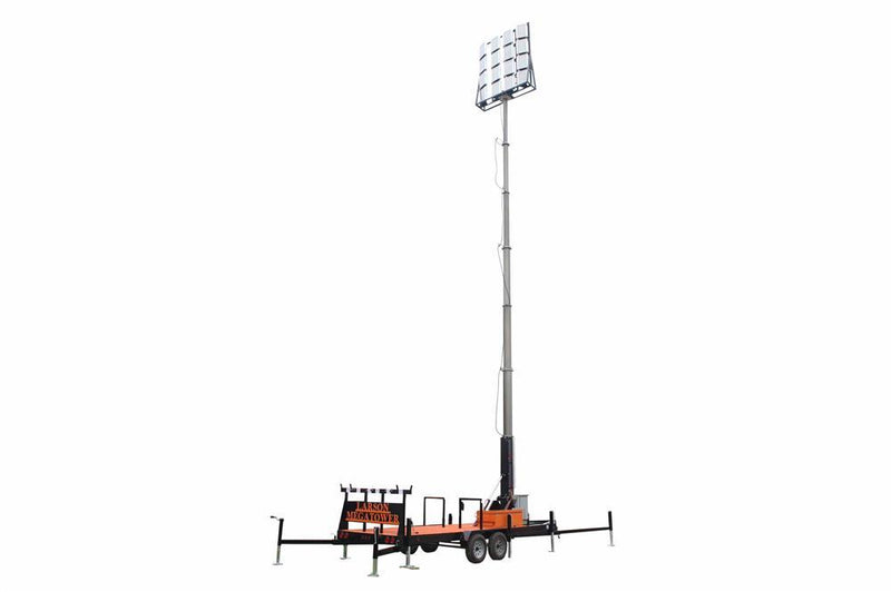 MegaTower 50' Pneumatic Megatowerâ„¢ - 21 Foot Trailer - Extends 22-58 Feet - (16) 480 Watt LED Lights