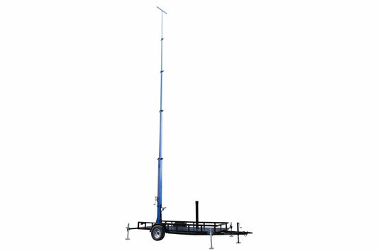 50 Foot Telescoping MegatowerÃ¢â€žÂ¢- 15-50' Fold Over Five Stage Light Tower - 16' Trailer - (4) Outriggers w/ Feet
