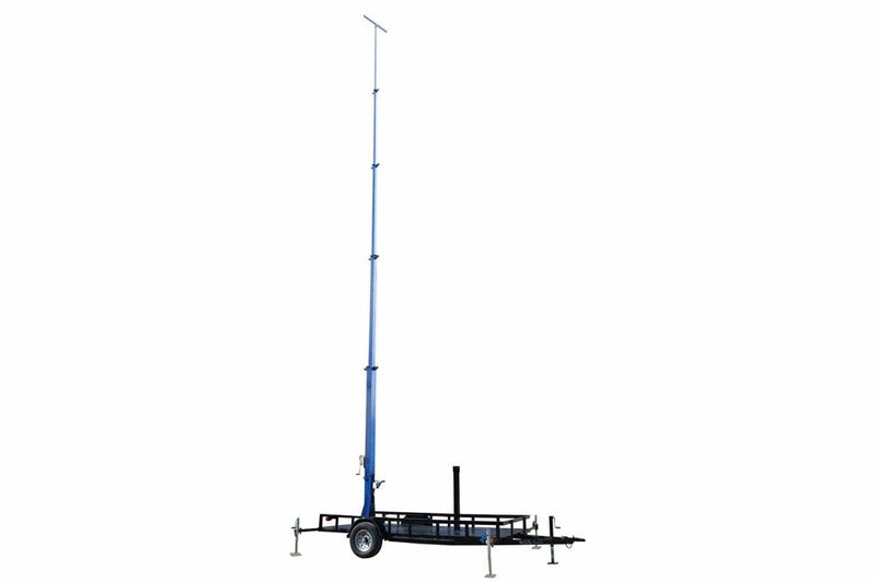 50 Foot Telescoping Megatowerâ„¢- 15-50' Fold Over Five Stage Light Tower - 16' Trailer - (4) Outriggers w/ Feet