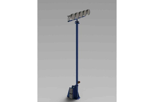 Telescoping Light Mast - 25-60' Fold Over Three Stage Light Tower - (5) 1000W Metal Halide Fixtures