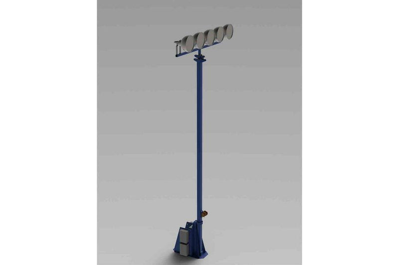 Telescoping Light Mast - 25-60' Fold Over Three Stage Light Tower - (5) 1000W Metal Halide Fixtures