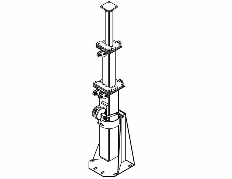 8' 3-Stage Light Mast - 5ft to 8ft - Top Mount Platform - 1000 lb Payload Capacity - 360Ã‚Â° Rotation