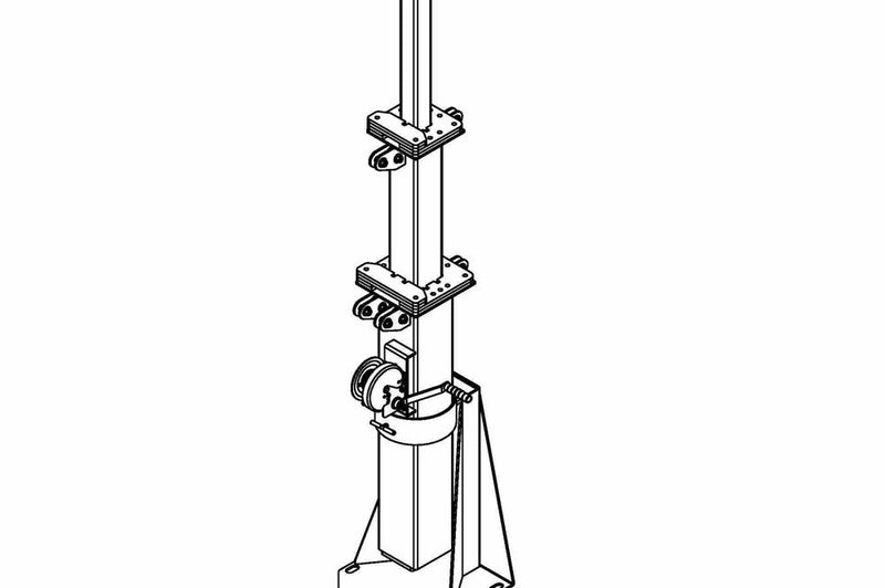 8' Light Mast - 5ft to 8ft - Top Mount Platform - 1000 lb Payload Capacity, 360Â° Rotation - Coiled Cable
