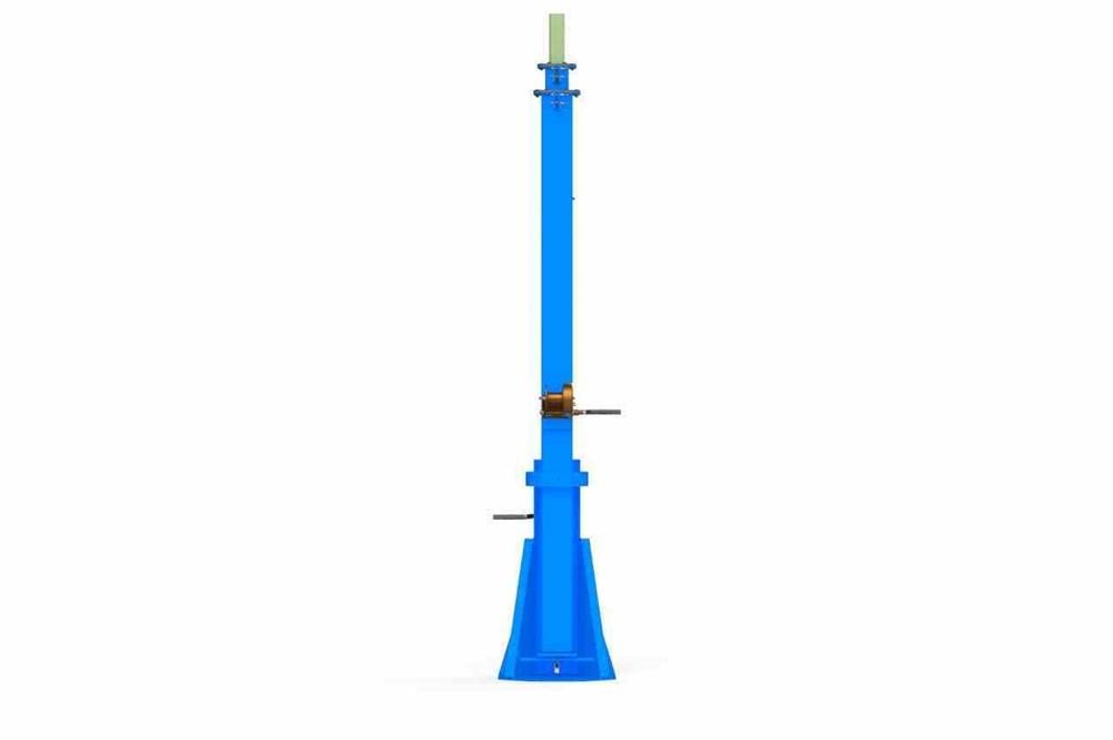 25 Foot Telescoping Light Mast - 12-25' Fold Over Three Stage Light Tower - 360Ã‚Â° Rotating Boom - Fiberglass Top - Electric Operation