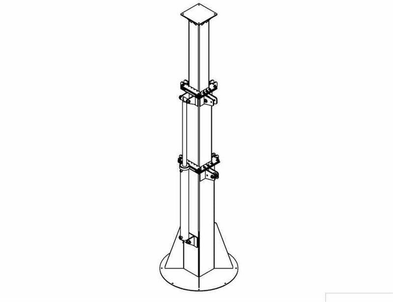 3 Stage Hydraulic Mast - 7'-2" to 14' - Hydraulic Ram/Chain - Mechanical Mast