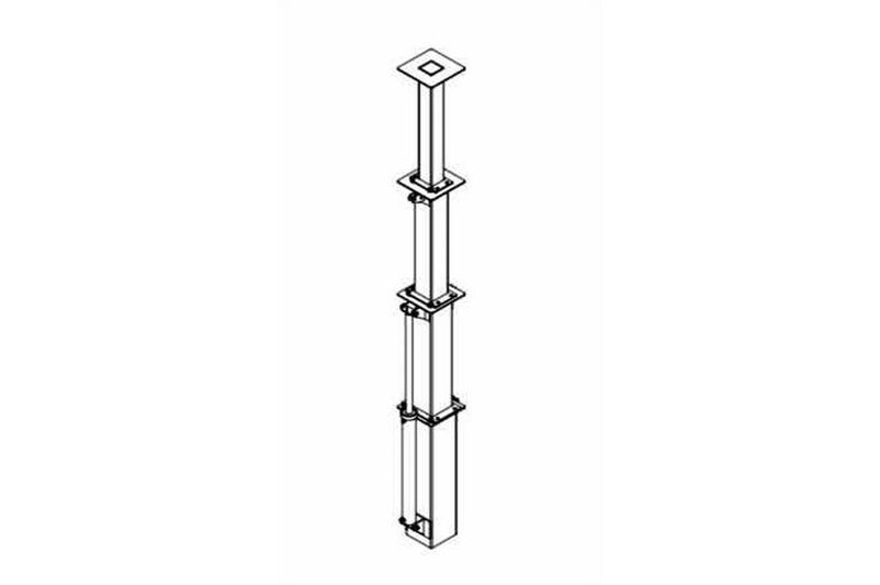 4 Stage Hydraulic Mast - 6' to 16' - Hydraulic Ram/Chain - Mechanical Mast - Top Mounting Base