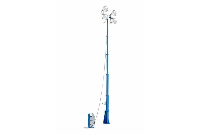 4000W Metal Halide Light Mast - 9-30' Tower - (4) MH Lamps - Hydraulic Assist