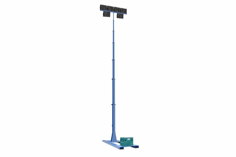 Larson 3000W LED Light Tower - 15' to 60' 7-Stage Mast - Skid Mount Base - Hydraulic Kit - Auto Retract