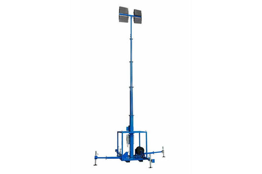1920 Watt High Intensity LED Light Plant - Square Mast Head - Skid Mount Five Stage Mast - Electric