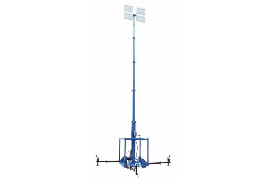 1920 Watt Electric Winch LED Light Plant - Skid Mount 5 Stage Mast - Extends to 30' - Daisy Chain