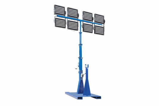 2000W LED Light Tower - 6.7' to 20' - Telescoping Fold Over - (8) LED Lamps - Gen App Cord Cap