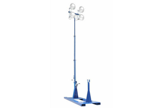 30' Skid Mounted Metal Halide Light Mast - Telescoping Fold Over Light Mast - (4) 1,000W MH Lamps