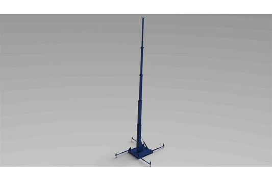 Hydraulic Fold-over Mast -13.8' to 45' - 5 Stages - 5,000 lbs Payload - (4) Outriggers - Skid Base