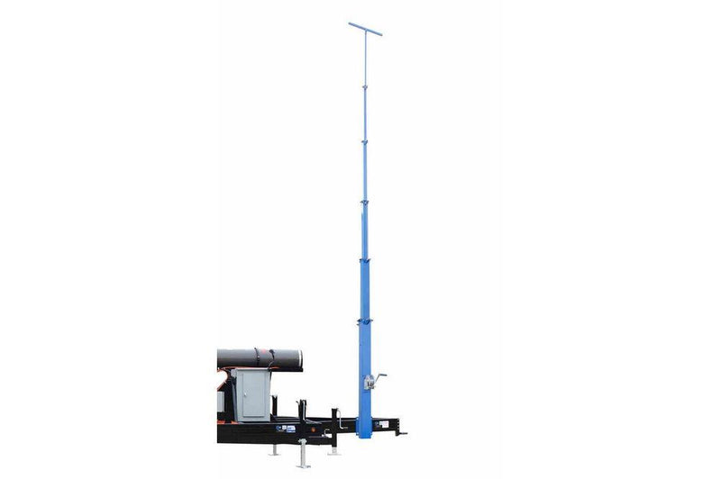 25 Foot Six Stage Fixed Mount Light Mast - Extends up to 25' - Collapses to 7' - Manual Operation