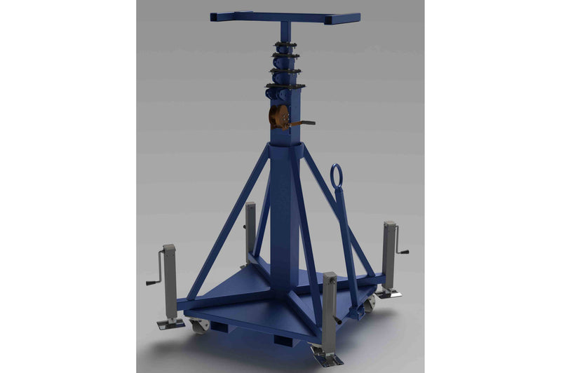Larson Light and Equipment Mast - Manual Crank Winch - Skid Mount - 13-50' - Towable - Steel Construction
